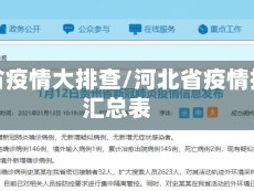 河北省疫情大排查/河北省疫情排查汇总表