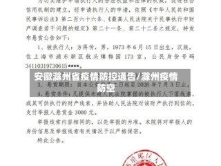 安徽滁州省疫情防控通告/滁州疫情防空