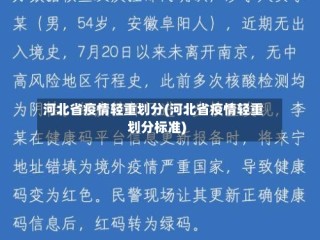 河北省疫情轻重划分(河北省疫情轻重划分标准)