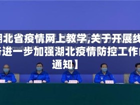 【湖北省疫情网上教学,关于开展线上服务进一步加强湖北疫情防控工作的通知】