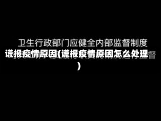 谎报疫情原因(谎报疫情原因怎么处理)