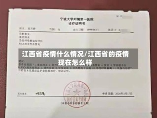 江西省疫情什么情况/江西省的疫情现在怎么样