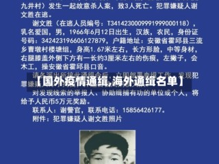 【国外疫情通缉,海外通缉名单】