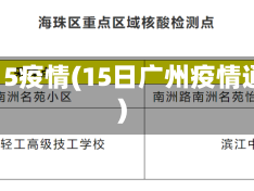 广州15疫情(15日广州疫情通报)