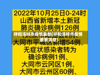 呼和浩特市疫情最新(呼和浩特市疫情最新消息)