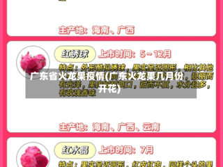 广东省火龙果疫情(广东火龙果几月份开花)