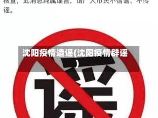 沈阳疫情造谣(沈阳疫情辟谣)