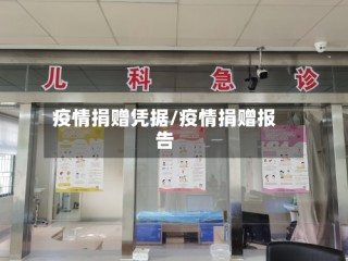 疫情捐赠凭据/疫情捐赠报告