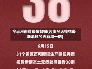 今天河南省疫情数据(河南今天疫情最新消息今天新增一例)