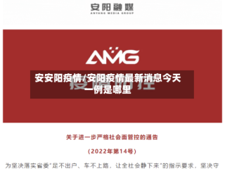 安安阳疫情/安阳疫情最新消息今天一例是哪里
