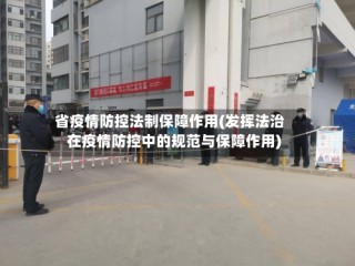 省疫情防控法制保障作用(发挥法治在疫情防控中的规范与保障作用)