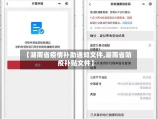【湖南省疫情补助通知文件,湖南省防疫补贴文件】