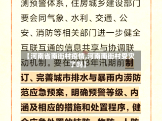 【河南省南街村疫情,河南南街村受灾了吗】