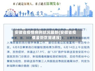 安徽省疫情病例状况最新(安徽省疫情最新数据通报)