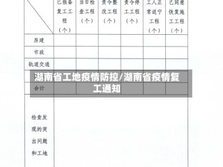 湖南省工地疫情防控/湖南省疫情复工通知