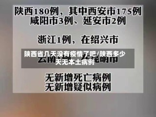 陕西省几天没有疫情了吧/陕西多少天无本土病例