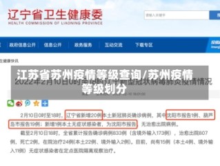 江苏省苏州疫情等级查询/苏州疫情等级划分