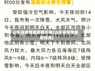 山东省疫情最新提示表(山东省疫情最新报道)