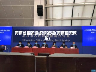 海南省国资委疫情减租(海南国资改革)