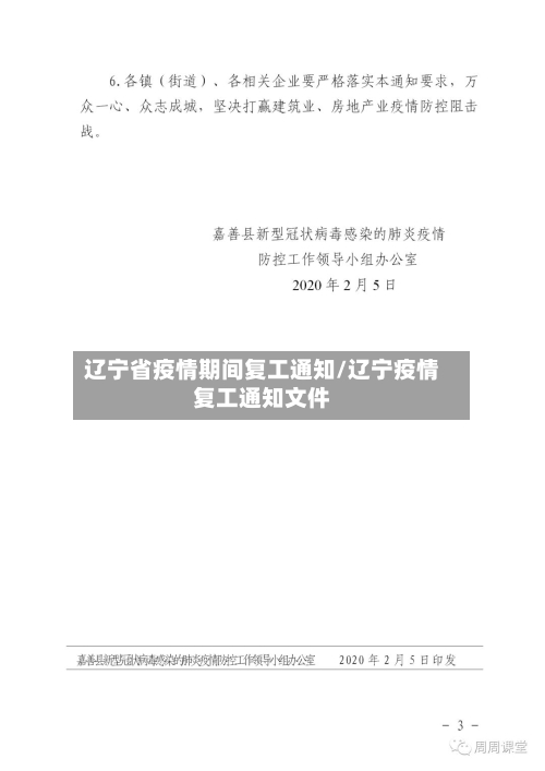 辽宁省疫情期间复工通知/辽宁疫情复工通知文件-第2张图片