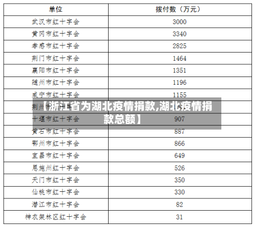 【浙江省为湖北疫情捐款,湖北疫情捐款总额】-第2张图片