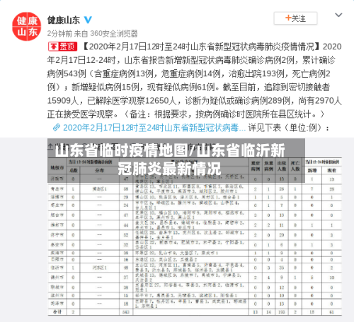 山东省临时疫情地图/山东省临沂新冠肺炎最新情况-第3张图片