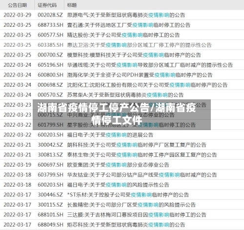 湖南省疫情停工停产公告/湖南省疫情停工文件-第2张图片