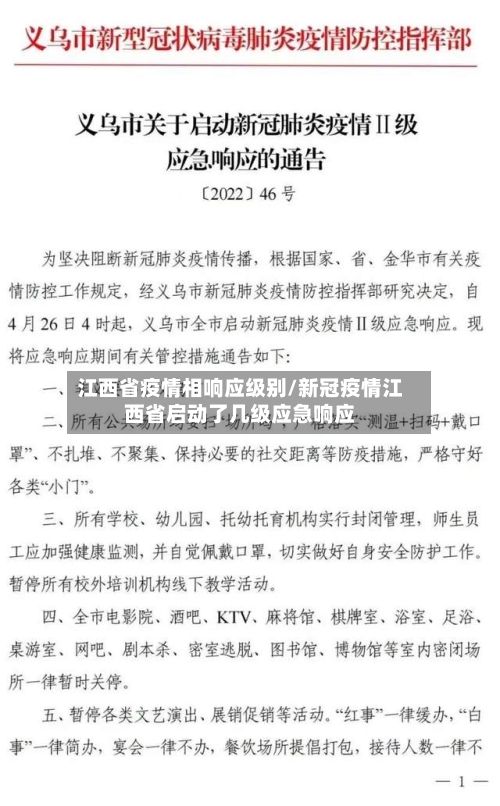 江西省疫情相响应级别/新冠疫情江西省启动了几级应急响应-第1张图片