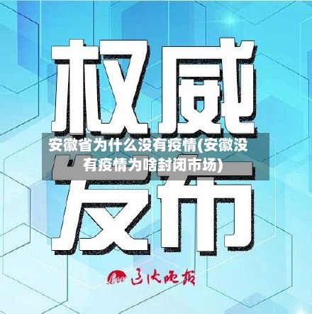 安徽省为什么没有疫情(安徽没有疫情为啥封闭市场)-第3张图片