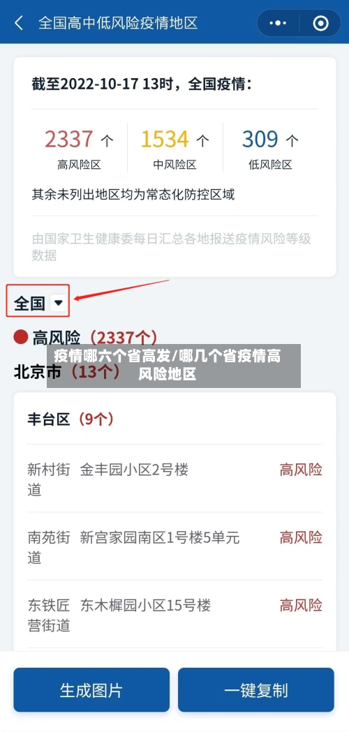 疫情哪六个省高发/哪几个省疫情高风险地区-第1张图片