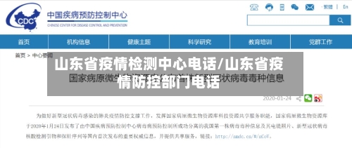 山东省疫情检测中心电话/山东省疫情防控部门电话-第2张图片