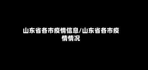 山东省各市疫情信息/山东省各市疫情情况-第2张图片