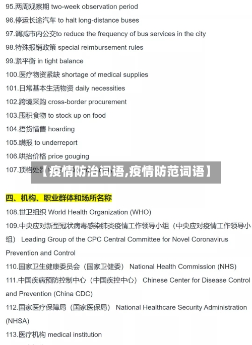 【疫情防治词语,疫情防范词语】-第1张图片
