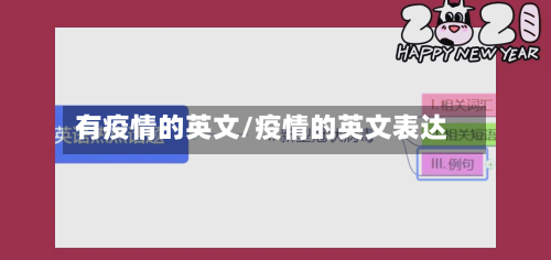 有疫情的英文/疫情的英文表达-第1张图片