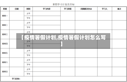 【疫情暑假计划,疫情暑假计划怎么写】-第1张图片